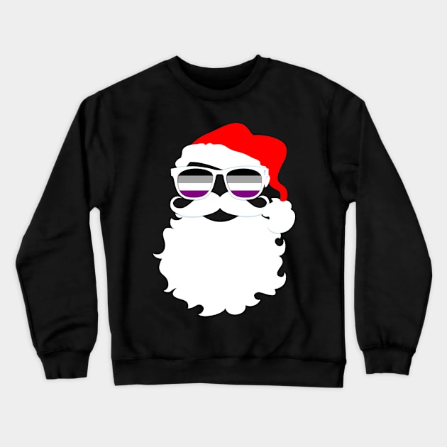 Santa Claus Asexual Pride Flag Sunglasses Crewneck Sweatshirt by wheedesign